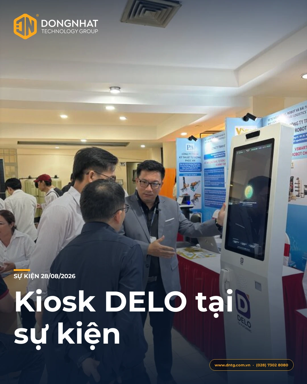 Kiosk DELO tại sự kiện chuyên đề Xe tự hành (AGV), Robot và bài toán thực tế, TP.HCM, 28/08/2026